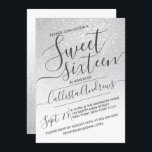 Invitation Elégante Parties scintillant blanche brillante Omb<br><div class="desc">Cette invitation à la fête d'anniversaire élégante, féminine et chic en sweet sixteen est parfaite pour la jeune adolescente branchée et élégante. Il dépeint une parties scintillant brillante en argent et blanc imbriqué et un dégradé d'ombre couleur avec une configuration de typographie de script cursive personnalisée. C'est une touche glamour,...</div>