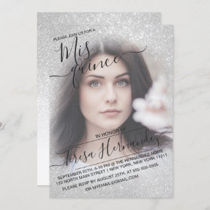 Invitation Elégante Parties scintillant blanche étincelante P