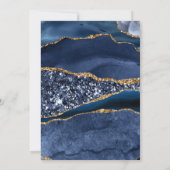 Invitation Elégante Parties scintillant Bleu & Or Agate 21e a (Dos)