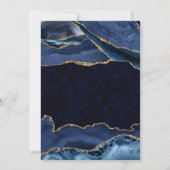 Invitation Elégante Parties scintillant Bleue et Or Agate 21e (Dos)