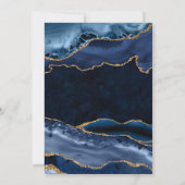 Invitation Elégante Parties scintillant Bleue et Or Agate 21e (Dos)