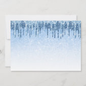 Invitation Élégante parties scintillant bleue goutte sweet si (Dos)