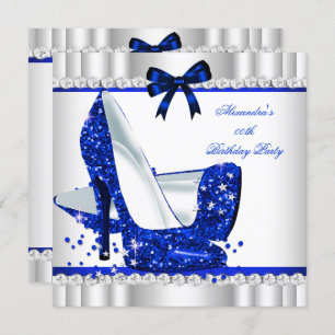 Invitation Elégante Parties scintillant Blue Glamor High Heel