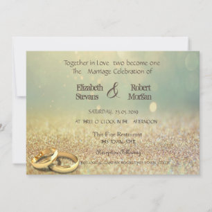 Invitation Elégante Parties scintillant Bokeh, Anneaux Faire-