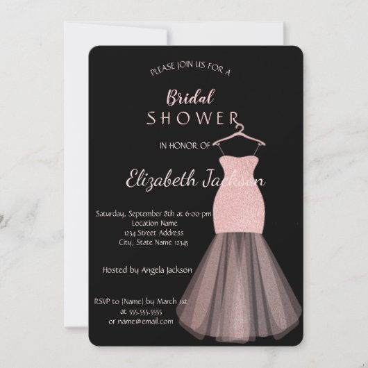 Invitation Elégante Parties scintillant Bokeh Fête des mariée (Devant)