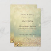 Invitation Elégante Parties scintillant Bokeh, Ringsl Mariage (Devant / Derrière)