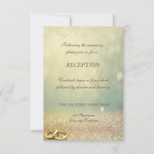 Invitation Elégante Parties scintillant Bokeh, Ringsl Mariage