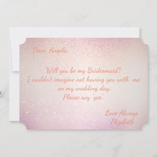 Invitation Elégante Parties scintillant Bokeh, robe de mariée (Dos)