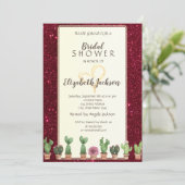 Invitation Elégante Parties scintillant Bourgogne Fête des ma (Debout devant)