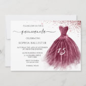 Invitation Elégante Parties scintillant bourguignonne Gown Qu (Devant)