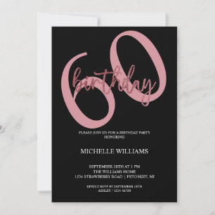 Invitation Élégante Parties scintillant Calligraphie rose Ann