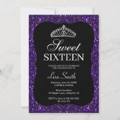 Invitation Élégante Parties scintillant chic pourpre Tiara Sw (Devant)