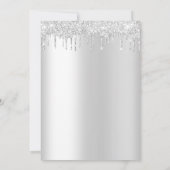 Invitation Elégante Parties scintillant d'argent 80ème annive (Dos)