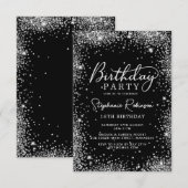 Invitation Elégante Parties scintillant d'argent Black Sweet (Devant / Derrière)