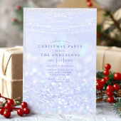 Invitation Elégante Parties scintillant d'argent bleu fête de