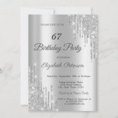 Invitation Elégante Parties scintillant d'argent Drivers Anni (Devant)