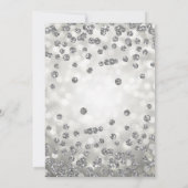 Invitation Élégante Parties scintillant d'argent du 18e anniv (Dos)