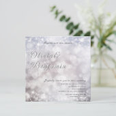 Invitation Elégante Parties scintillant d'argent Photo Mariag (Debout devant)