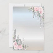 Invitation Elégante Parties scintillant d'argent  Roses 80e a (Dos)