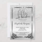 Invitation Elégante Parties scintillant de cadre en argent 50 (Devant)