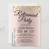 Invitation Élégante Parties scintillant de départ à la retrai (Devant)