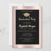 Invitation Élégante Parties scintillant de diplôme Cap Rose P (Devant)