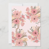 Invitation Elégante Parties scintillant de fleurs peintes ros (Dos)