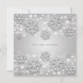 Invitation Elégante Parties scintillant d'hiver d'argent 50e (Dos)