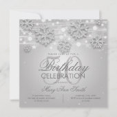 Invitation Elégante Parties scintillant d'hiver d'argent 50e (Devant)