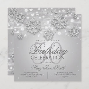 Invitation Elégante Parties scintillant d'hiver d'argent 50e 