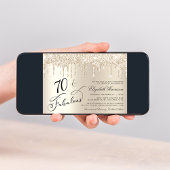 Invitation Elégante Parties scintillant d'or 70e fête d'anniv