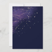 Invitation Elégante Parties scintillant d'or Arbre bleu Noël (Dos)