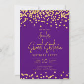 Invitation Elégante Parties scintillant d'or Confetti Sweet 1 (Devant)