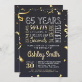 Invitation Élégante Parties scintillant d'or de l'invitation  (Devant / Derrière)