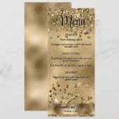 Invitation Elégante Parties scintillant d'or Faux et menu Mar (Devant / Derrière)