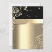 Invitation Elégante Parties scintillant d'or floral Fête des  (Dos)