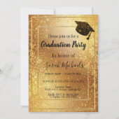 Invitation Élégante Parties scintillant d'or moderne Cap de g (Devant)