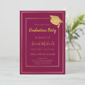 Invitation Élégante Parties scintillant d'or moderne Cap de g (Debout devant)