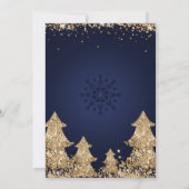 Invitation Elégante Parties scintillant d'or Noël Fête d'entr (Dos)