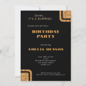 Invitation Elégante Parties scintillant d'or noir Photo 30e a (Dos)