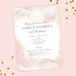 Invitation Élégante Parties scintillant d'or rose jolie 30e a<br><div class="desc">Cette jolie invitation de 30 ans présente un arrière - plan d'aquarelle rose doux et doux,  accentué de points de parties scintillant en faux or. La typographie est classique et intemporelle. Il dispose d'accessoires de partie de coordination. Voir d'autres objets dans la collection... </div>