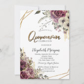 Invitation Elégante Parties scintillant Drives, Floral Quince (Devant)