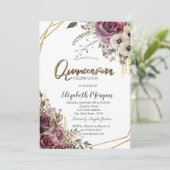 Invitation Elégante Parties scintillant Drives, Floral Quince (Debout devant)
