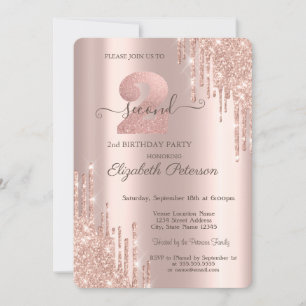 Invitation Elégante Parties scintillant Drives Rose Gold 2e a