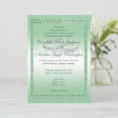 Invitation Elégante Parties scintillant émeraude et anneaux M (Debout devant)