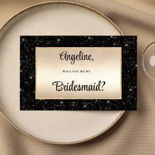 Invitation Elégante parties scintillant en or noir confetti B