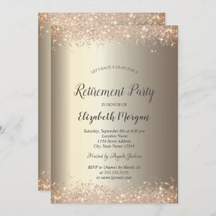 Invitation Elégante Parties scintillant Frontière Champagne R