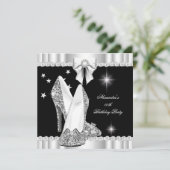 Invitation Élégante Parties scintillant Glamor Hi Heels Argen (Debout devant)