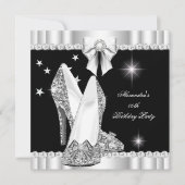 Invitation Élégante Parties scintillant Glamor Hi Heels Argen (Devant)