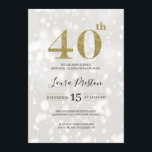 Invitation Élégante Parties scintillant Gold 40e anniversaire<br><div class="desc">Design moderne et élégant imprimé Gold Parties scintillant 40e anniversaire Invitation qui peut être customisé avec votre texte. Veuillez cliquer sur le bouton "Customiser" et utiliser notre outil de conception pour modifier ce modèle. Consultez le magasin Graphic Art Design pour trouver d'autres produits qui correspondent à ce design!</div>